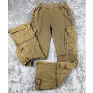 Athina Mens Small Cargo‎ Sweatpants Olive Brown Distressed Utility Streetwear S